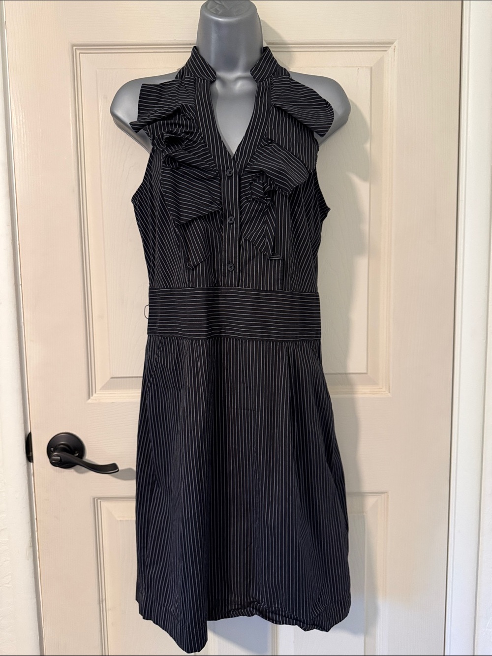 Express Black Pinstripe Mini Dress
